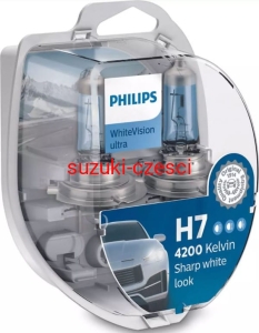 PHILIPS ŻARÓWKA H7 12V/55W PX26D +60% 2SZT+2SZT W5W WHITEVISION ULTRA 4200K
