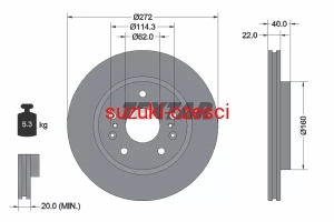 Tarcza hamulcowa Swift IV 2010-2017 Textar