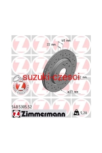 Tarcza hamulcowa przód Swift IV 2010-2017 Zimmermann 540.5305.52