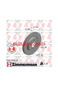 Tarcza hamulcowa przód Swift IV 2010-2017 Zimmermann 540.5305.20