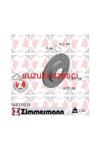 Tarcza hamulcowa tył Baleno 2016- Zimmermann