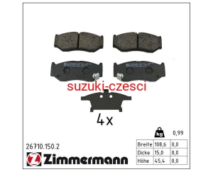 Zestaw klocków hamulcowych przód Swift V 2017- Zimmermann